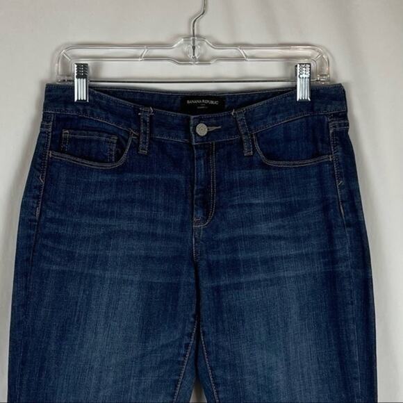 Banana Republic Dark Wash Mid Rise Cropped Cuffed Jeans NWOT Size 6 - Picture 2 of 10
